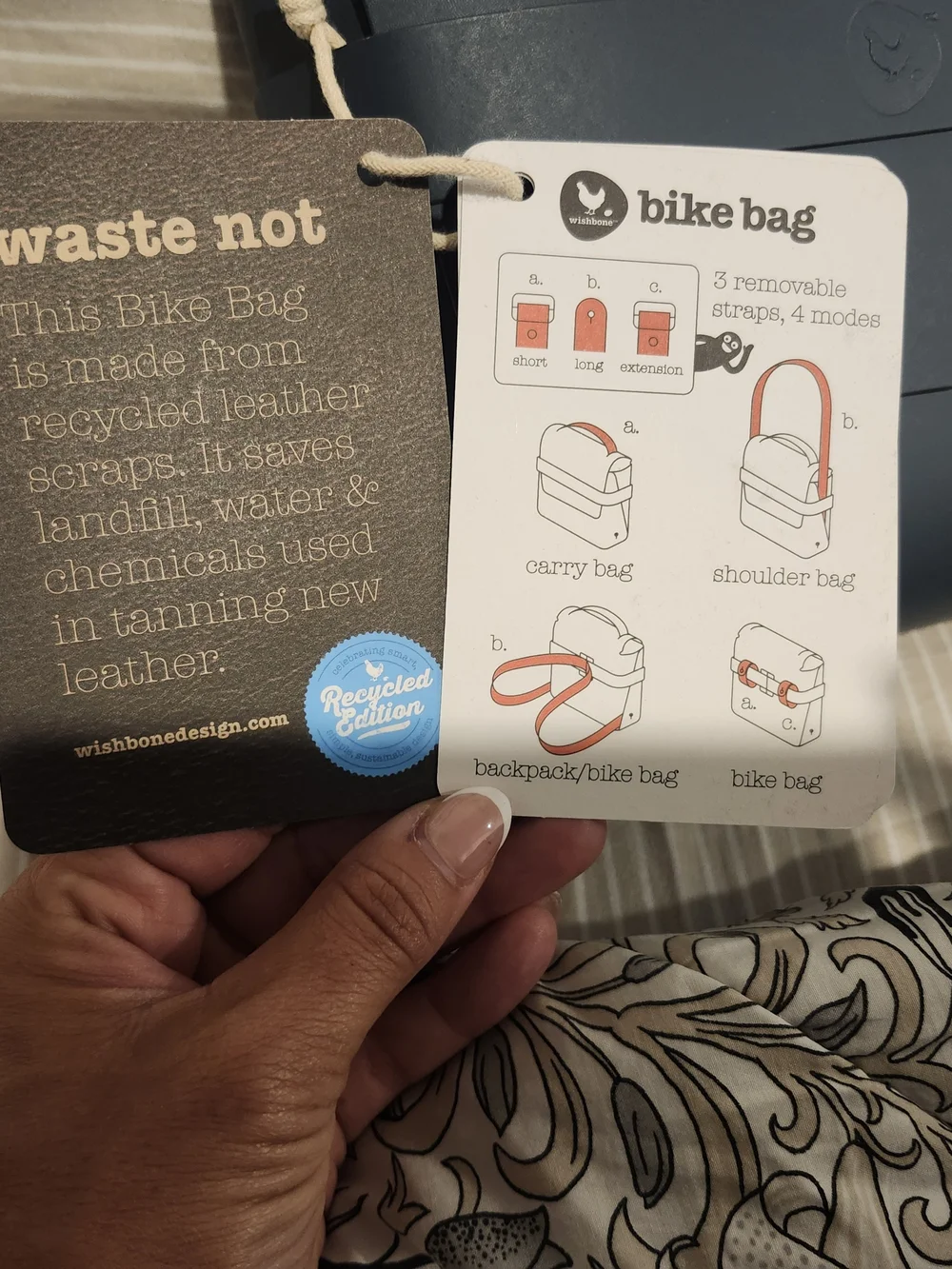 Wish Bone Design Blue Recycled Edition Bike Bag